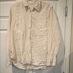 Beige relaxed fit long sleeve blouse, Universal Thread